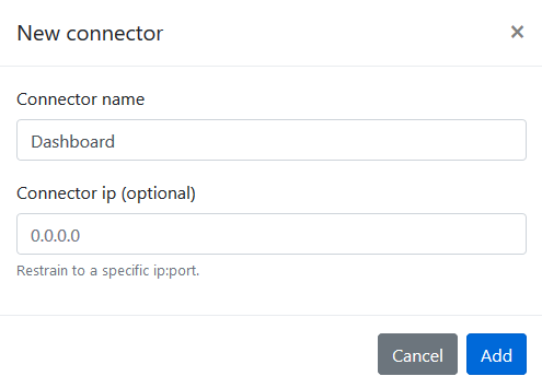 Add 'Dashboard' Connector